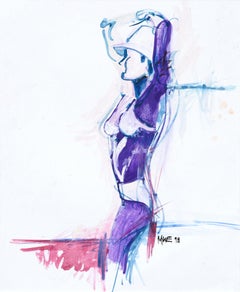 Figure féminine abstraite violette