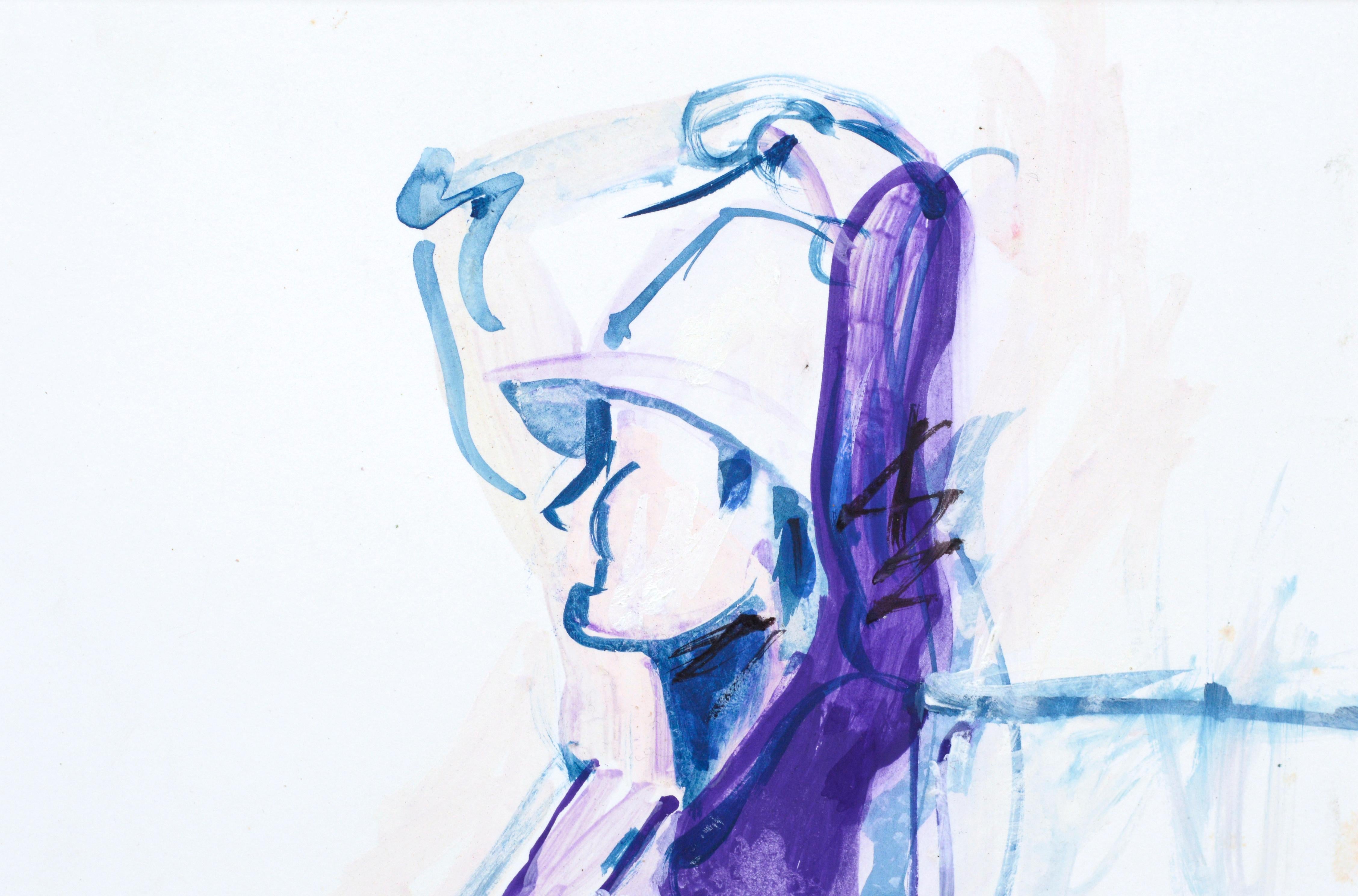 Abstracted Female Figure in Purple  - Fauvist Painting by Michael William Eggleston