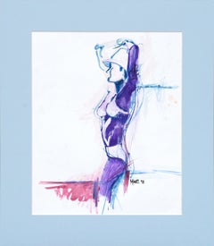Abstracted Female Figure in Purple 