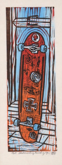 "Not Skateboarding, Ruined My Life" Multi Layer Woodblock