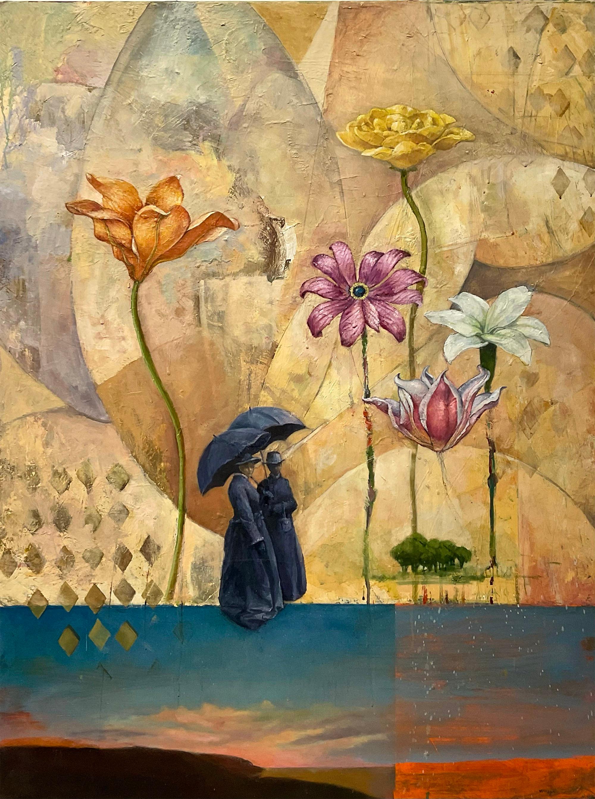 Michael Wilson Figurative Painting - Seeking Shelter In the Echo Chamber