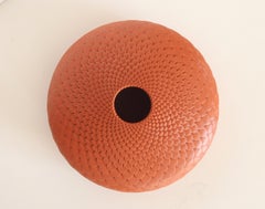 Red Lotus Kauai (handmade, red, pottery, patterned)