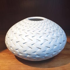 Zigzag Vessel - contemporary modern abstract geometric ceramic vase vessel