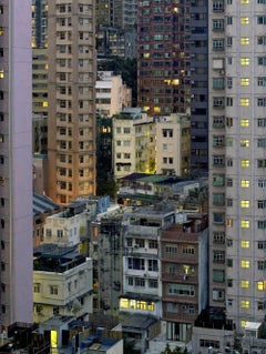 Nuit #20 - Michael Wolf, Ville, Toits, Gratte-ciel, Architecture, Nuit, Art