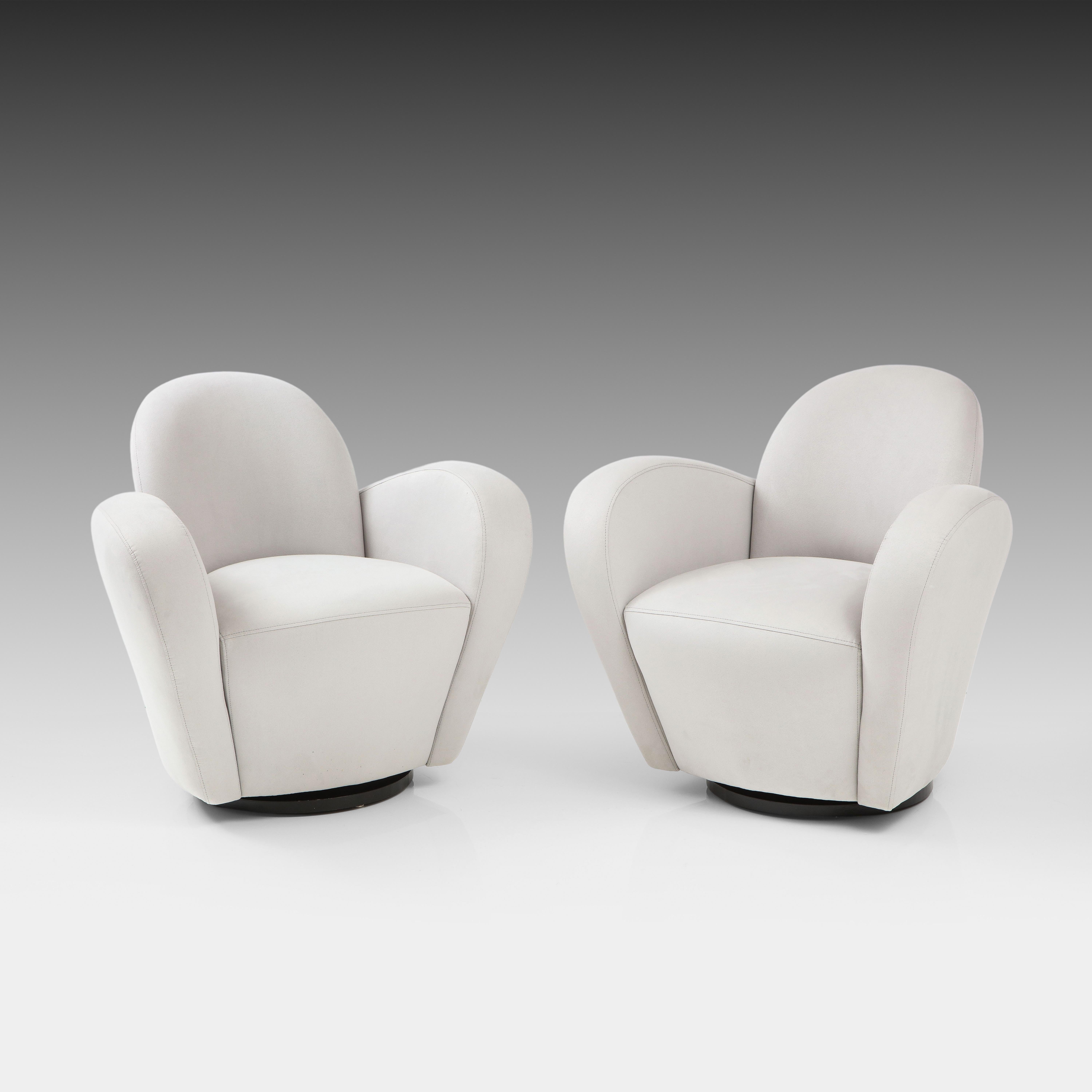 Michael Wolk for Directional 1970s Pairs of Swivel Lounge Chairs, COM  In Good Condition In New York, NY