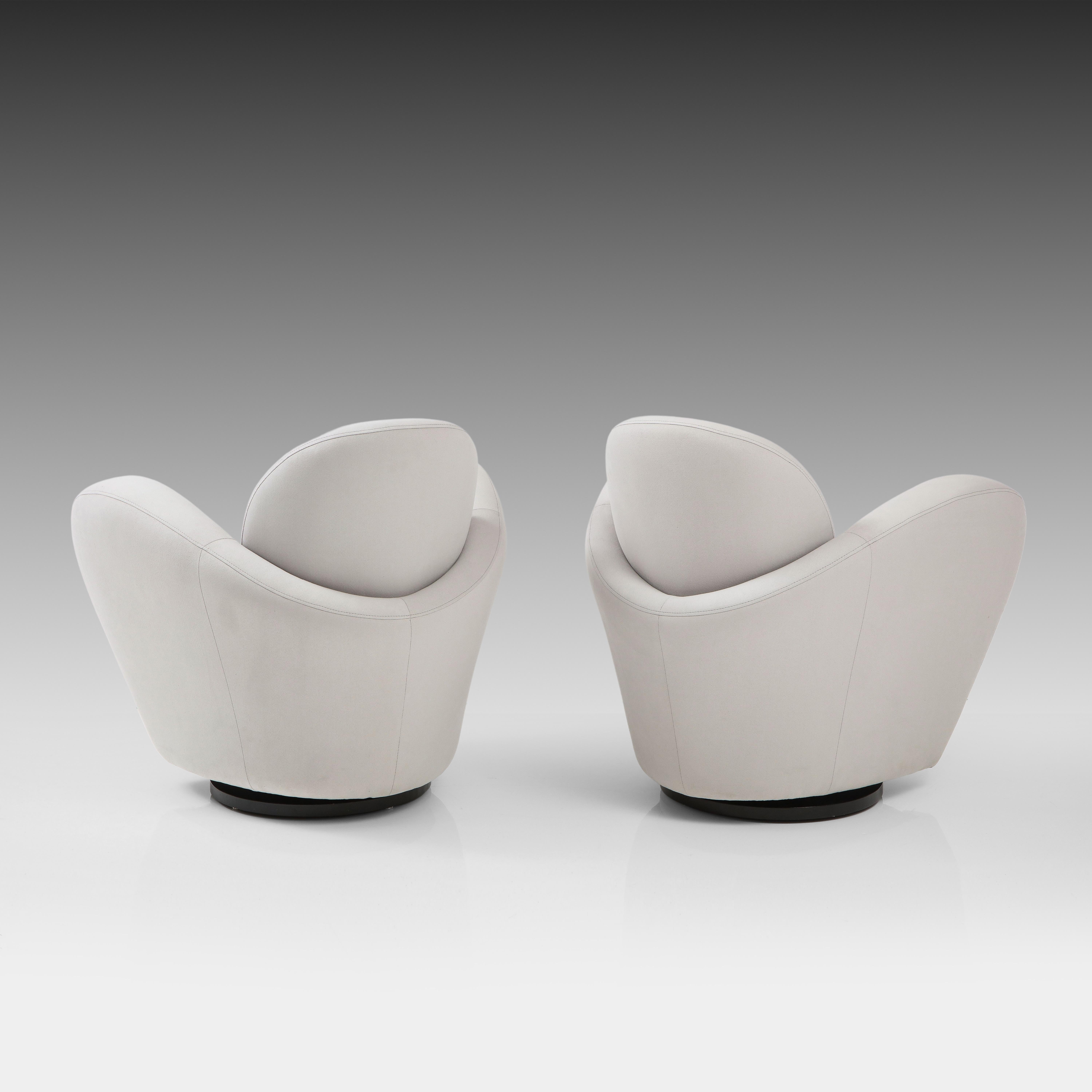 Michael Wolk for Directional 1970s Pairs of Swivel Lounge Chairs, COM  1