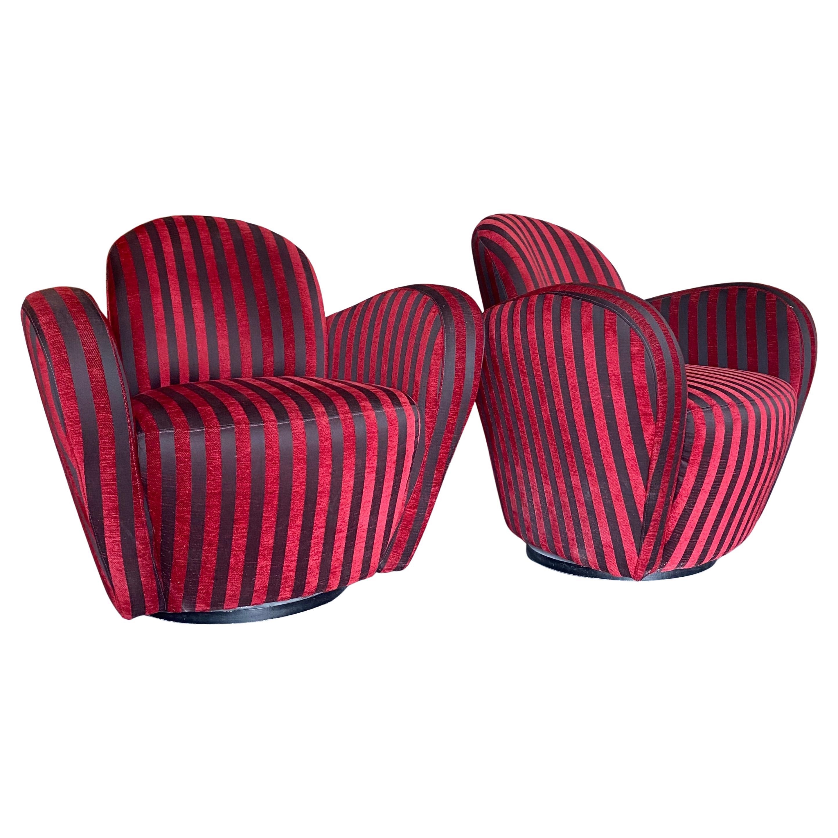 Postmoderne Michael Wolk for Directional Swivel Chairs, A Pair en vente