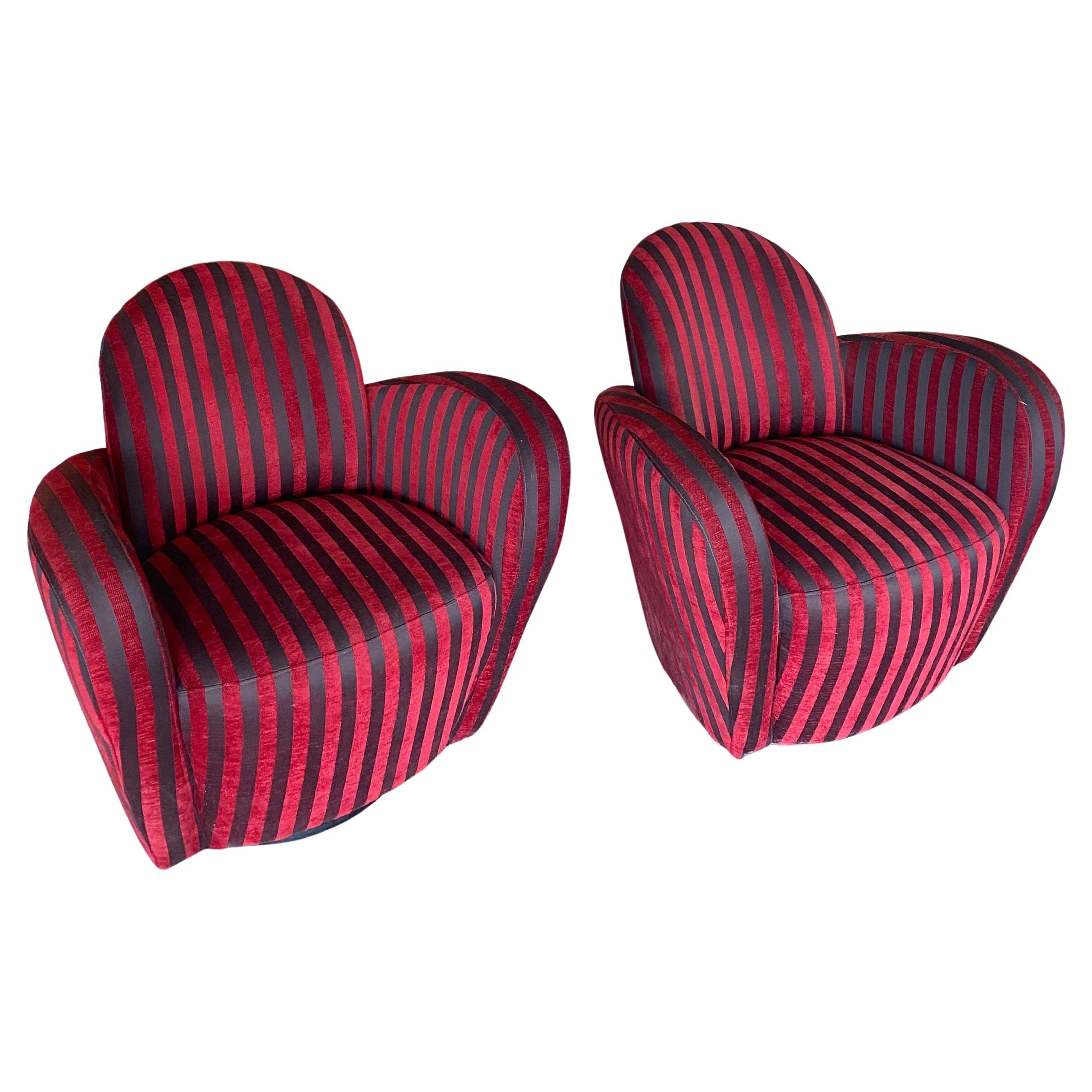 Michael Wolk for Directional Swivel Chairs, A Pair Bon état - En vente à Round Top, TX