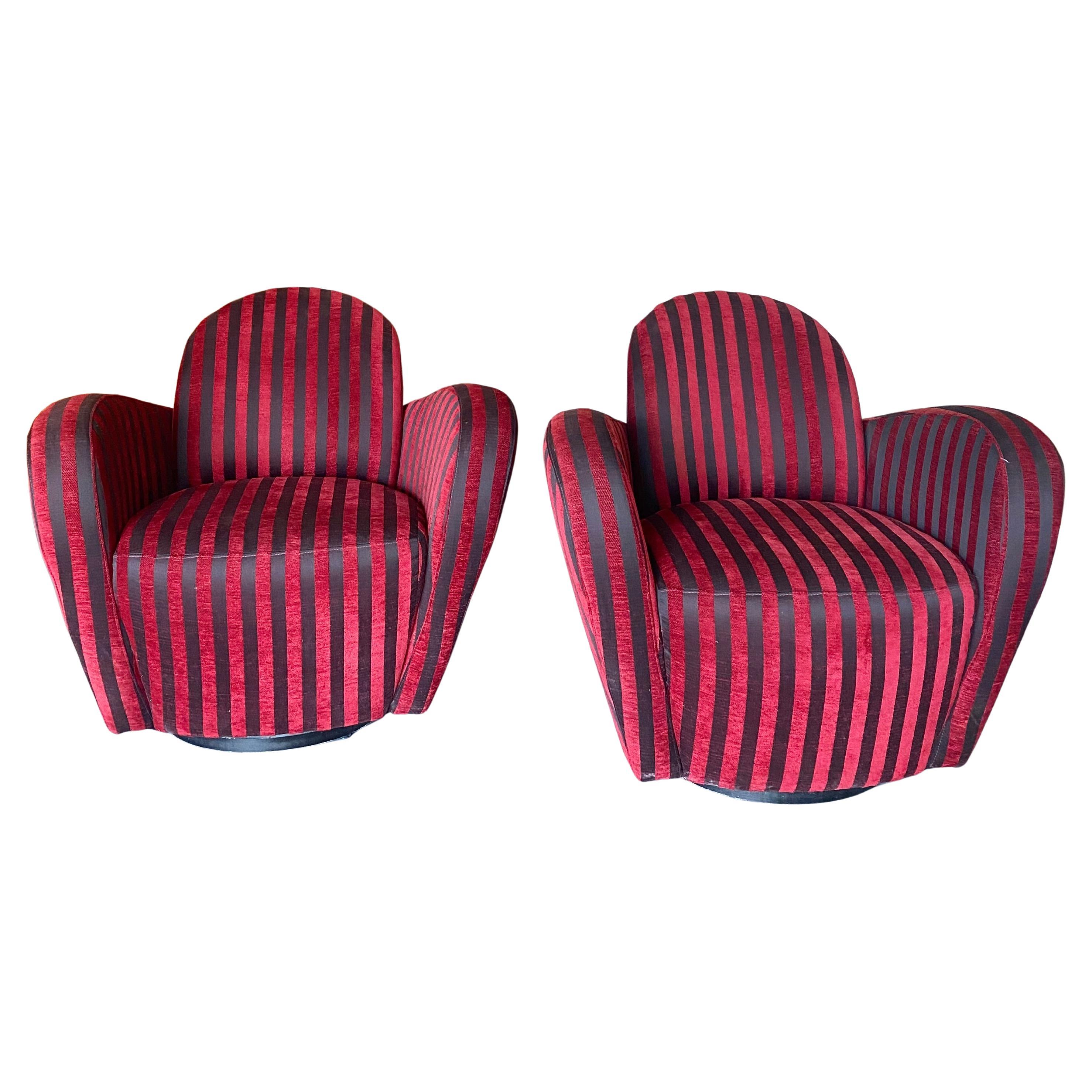 20ième siècle Michael Wolk for Directional Swivel Chairs, A Pair en vente