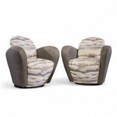 Michael Wolk for Weiman Miami Swivel Chairs - Pair