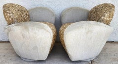 Michael Wolk Miami Club Chairs Swivel Pair