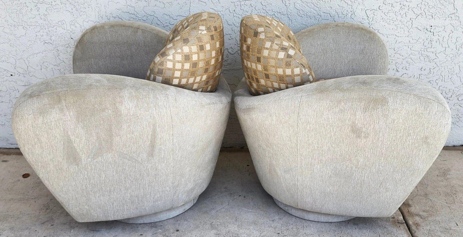 Michael Wolk Miami Club Stühle Swivel Pair im Zustand „Gut“ im Angebot in Lake Worth, FL