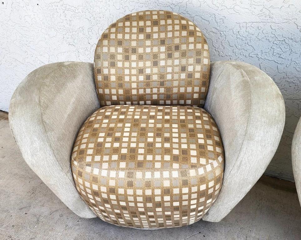Michael Wolk Miami Club Stühle Swivel Pair im Angebot 2