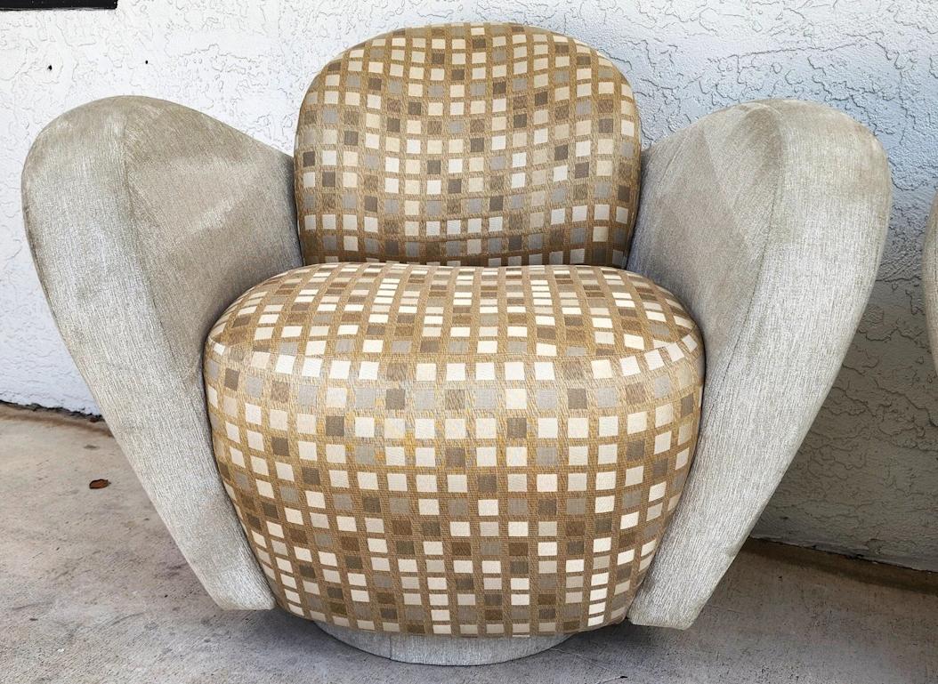 Michael Wolk Miami Club Stühle Swivel Pair im Angebot 3