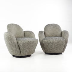 Michael Wolk Miami Style Mid-Century Directional Lounge Chairs, Pair