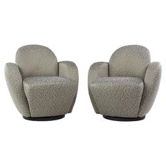 Michael Wolk Miami Style Mid-Century Directional Lounge Chairs, Pair