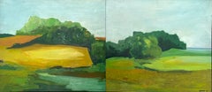 Amagansett Fields II, abstract landscape painting