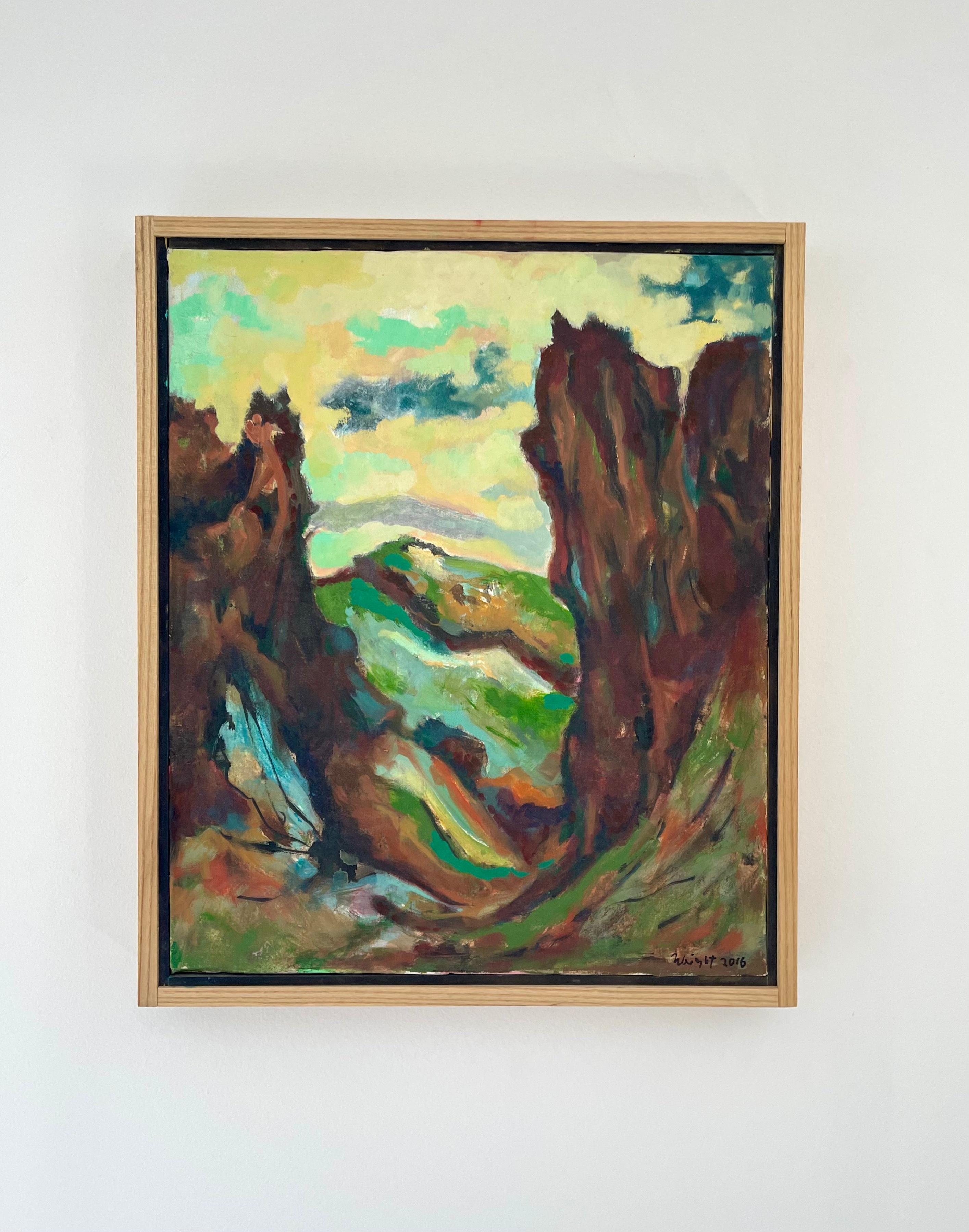Diablo Canyon I, abstract landscape painting - Painting by Michael Wright