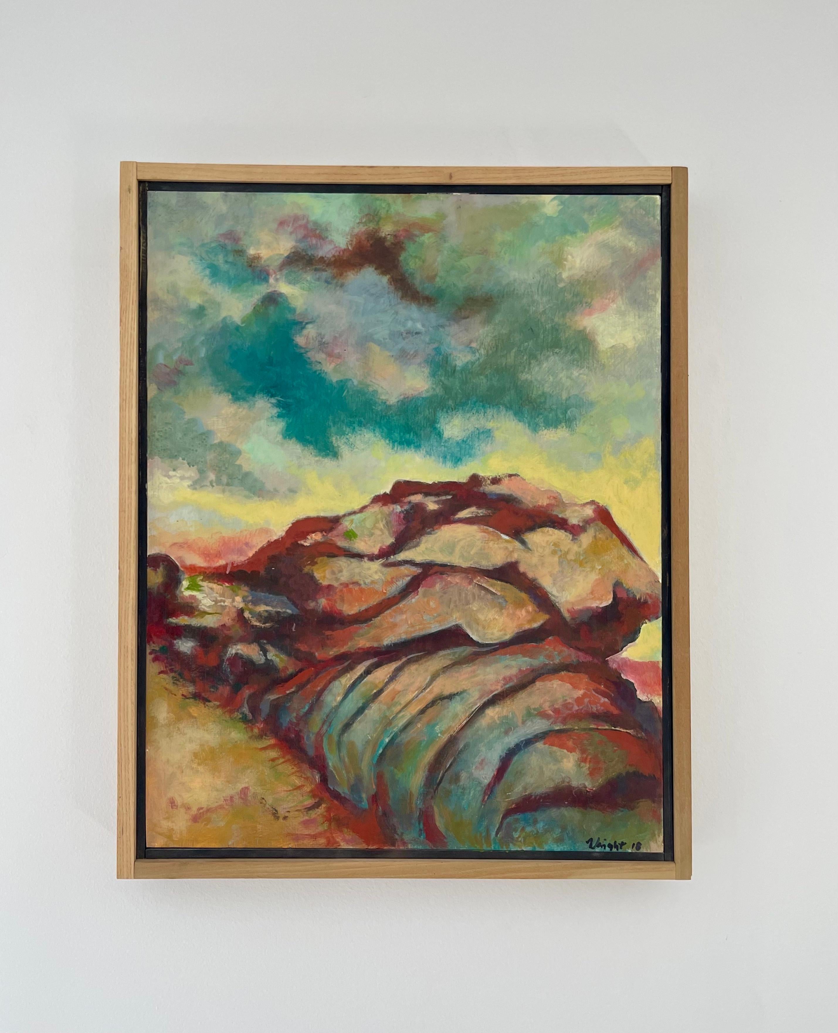 Diablo Canyon VII, abstract landscape painting - Painting by Michael Wright