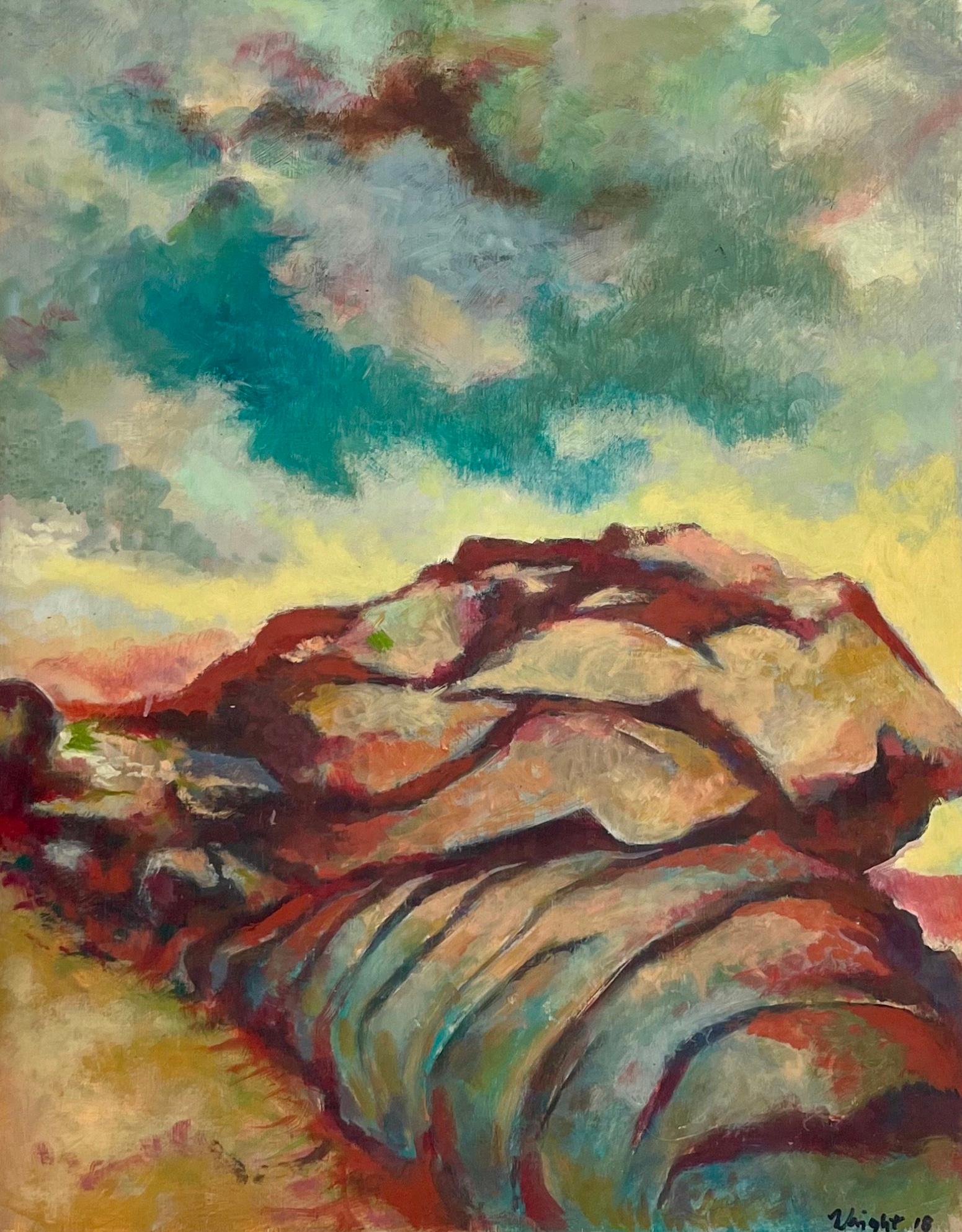 Michael Wright Landscape Painting - Diablo Canyon VII, abstract landscape painting