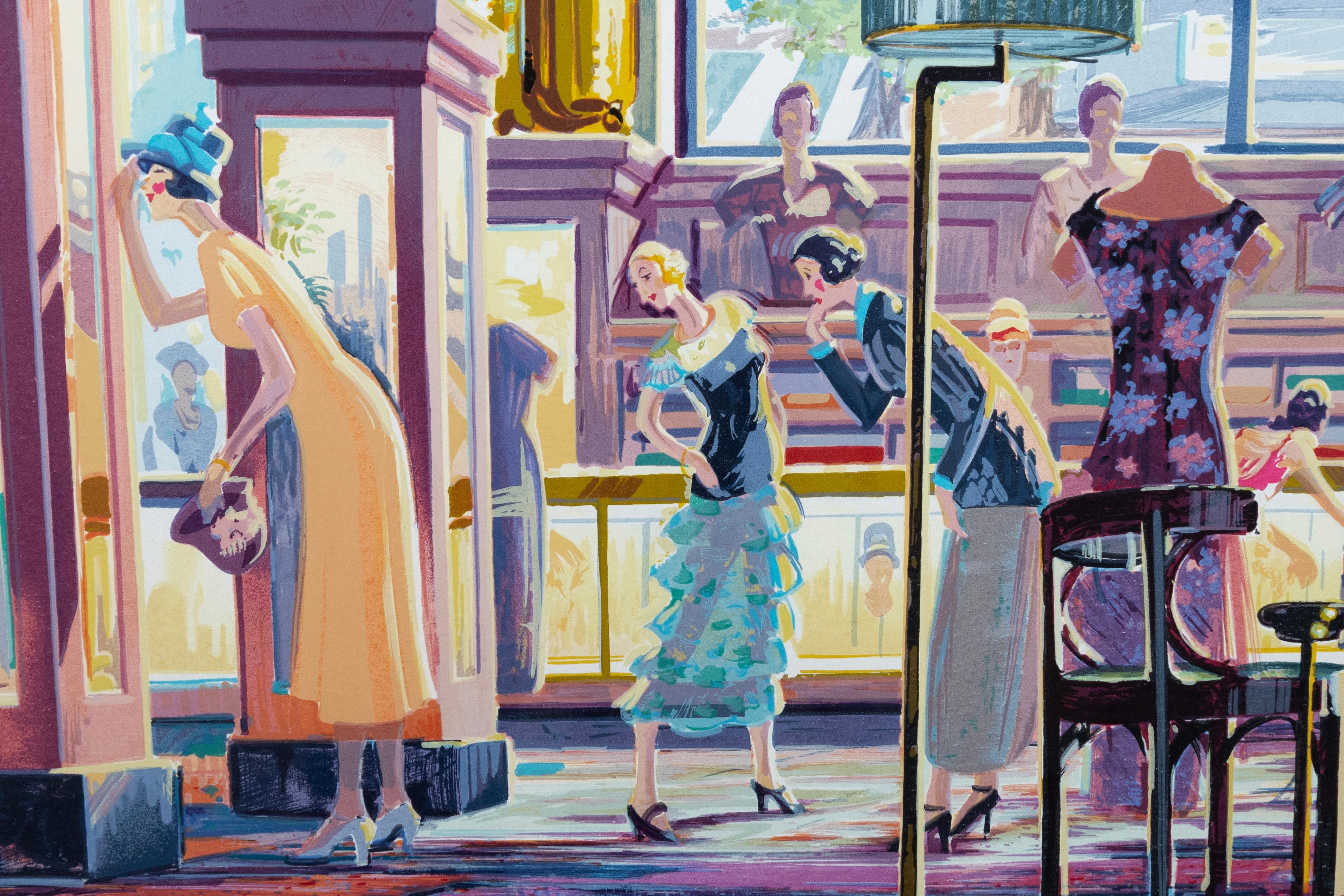 Michael Young Ladies Ready to Wear Signierte Zeitgenössische Serigraphie 185/300 Gerahmt (amerikanisch) im Angebot