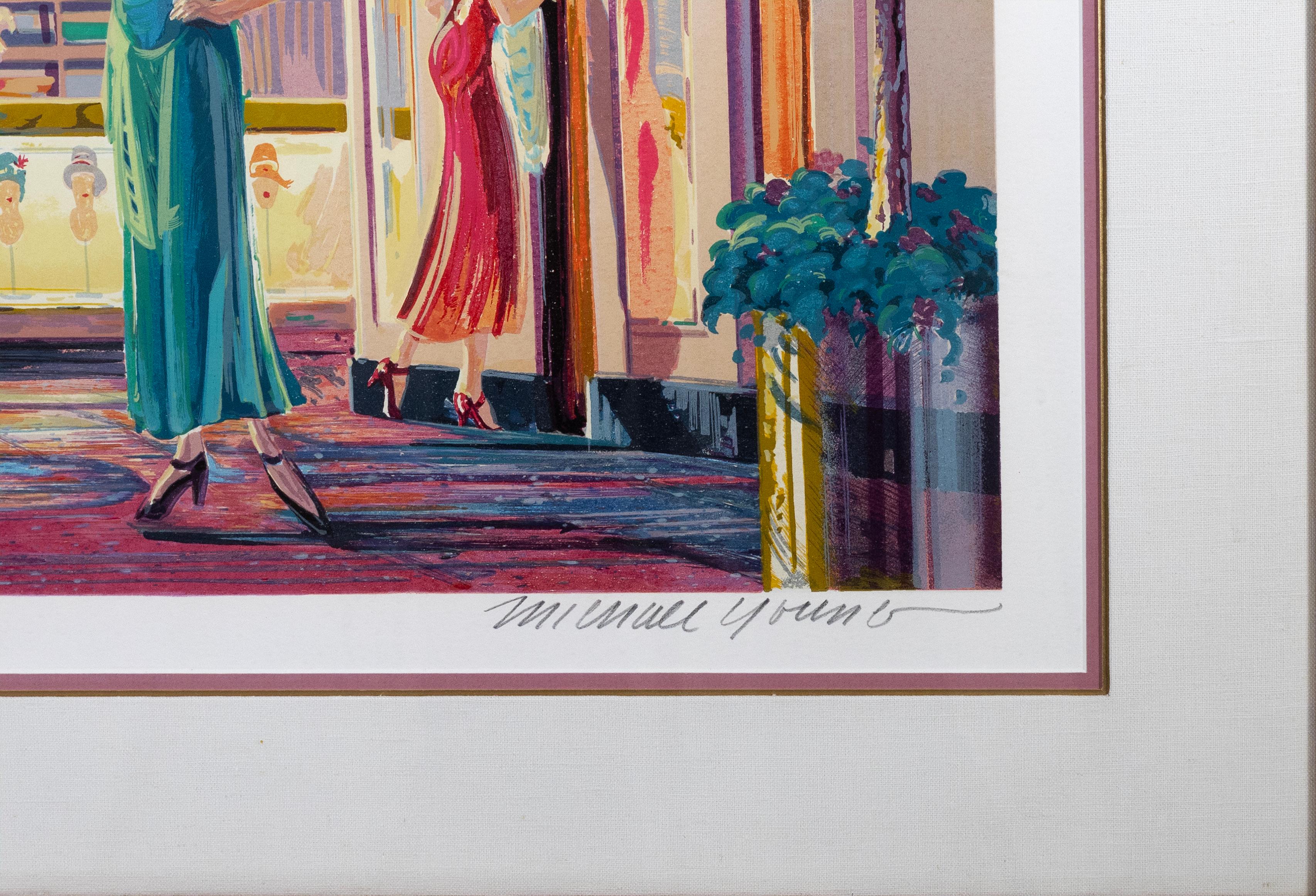 Michael Young Ladies Ready to Wear Signierte Zeitgenössische Serigraphie 185/300 Gerahmt (20. Jahrhundert) im Angebot