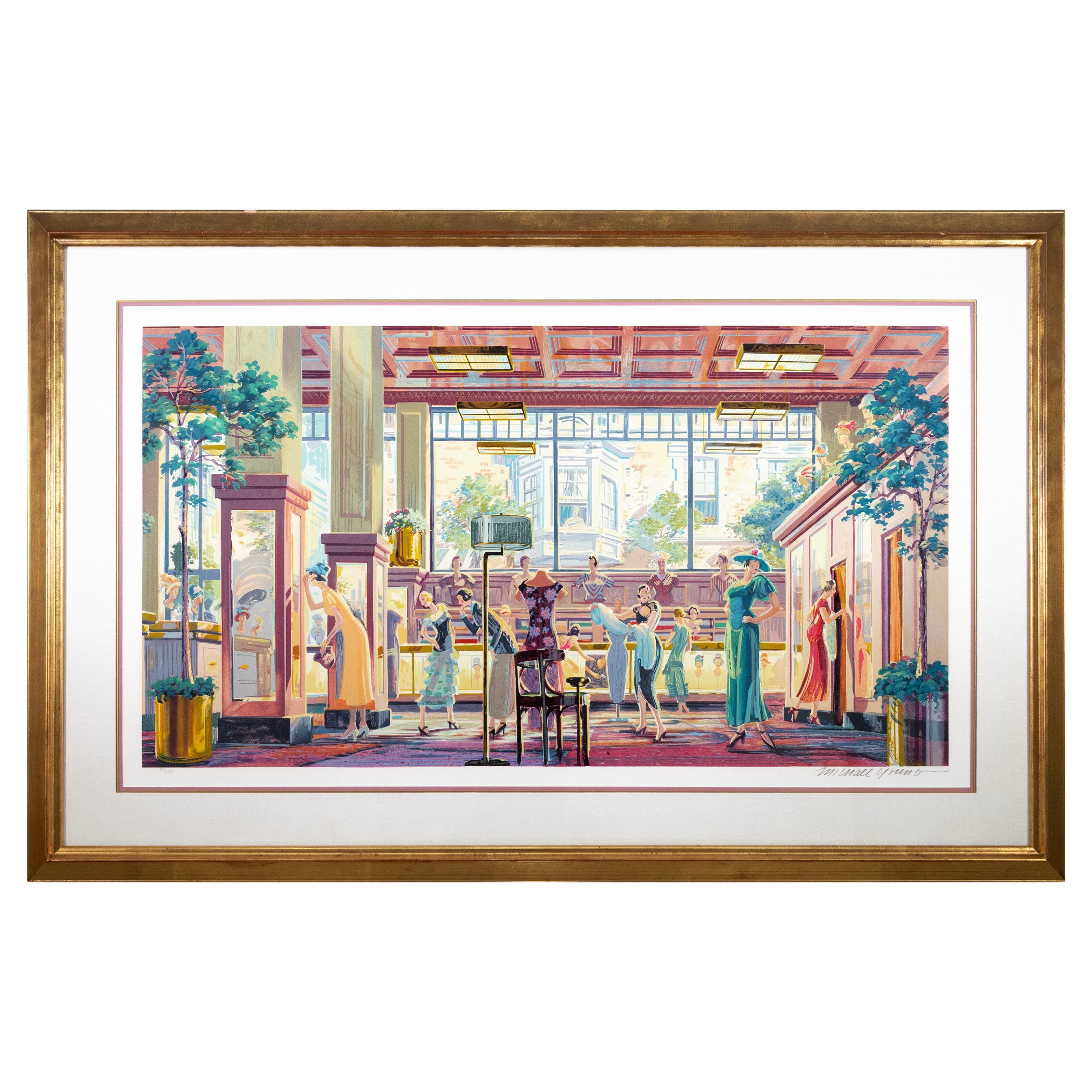 Michael Young Ladies Ready to Wear Signed Contemporary Serigraph 185/300 Framed