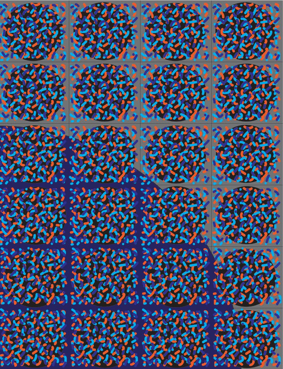 Michael Zenreich Konzeptualer abstrakter Digitaldruck „“Confetti Blauer Kreis“ (Moderne) im Angebot