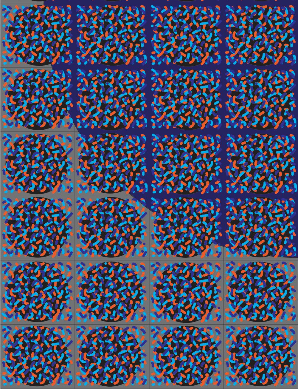 Michael Zenreich Konzeptualer abstrakter Digitaldruck „“Confetti Blauer Kreis“ (amerikanisch) im Angebot