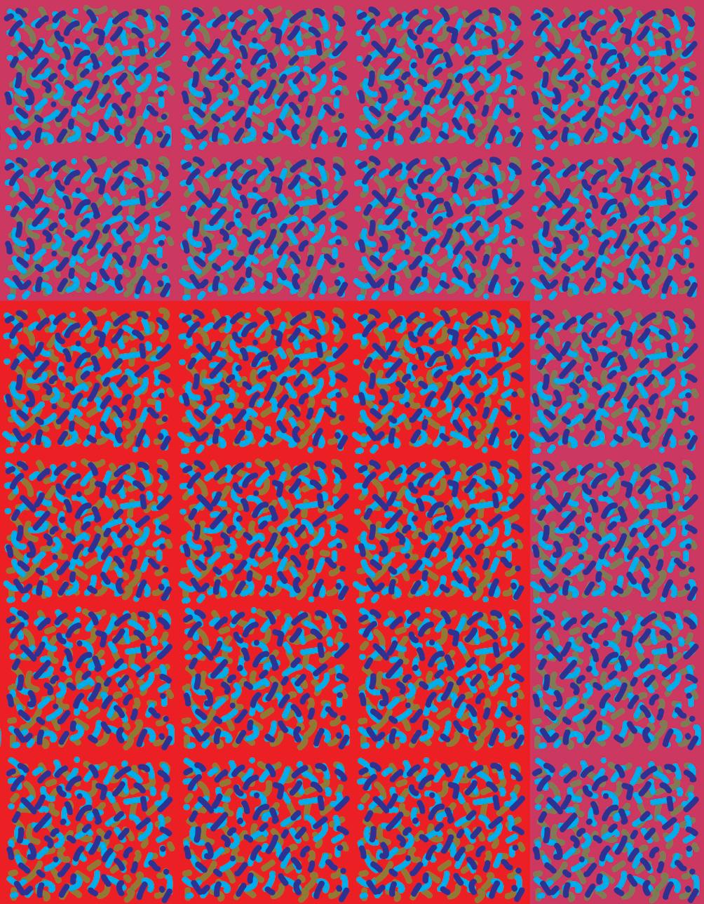 Moderne Impression numérique abstraite conceptuelle abstraite « Confetti Red Square V2 » de Michael Zenreich en vente