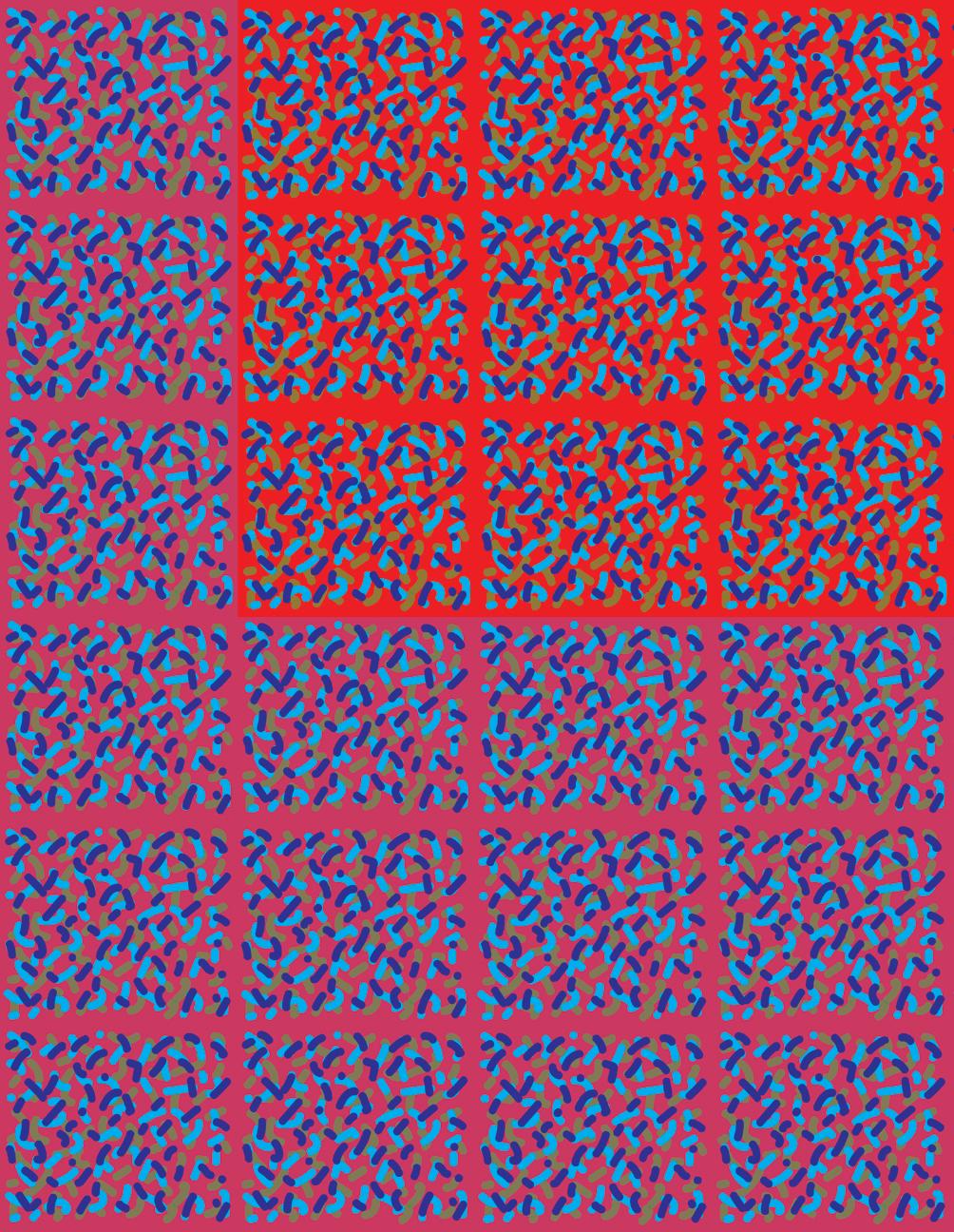 Américain Impression numérique abstraite conceptuelle abstraite « Confetti Red Square V2 » de Michael Zenreich en vente