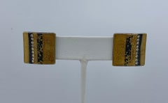 Michael Zobel Atelier Zobel Diamond Earrings 24 Karat Gold Silver Modern Art