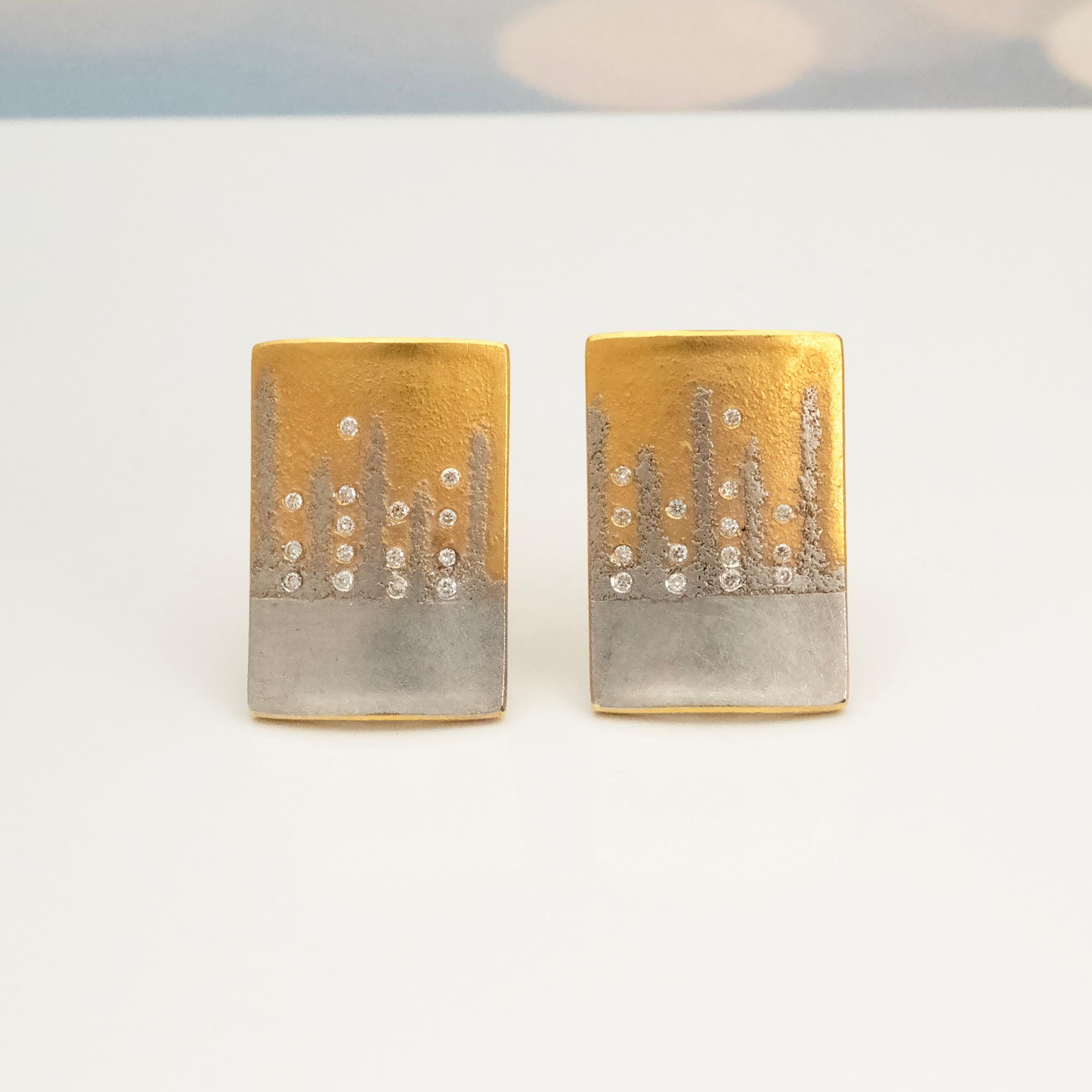 De las mujeres Pendientes Michael Zobel Diamante Oro Platino en venta