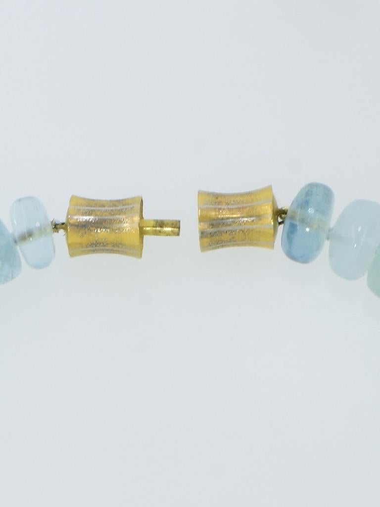 Michael Zobel Large Aquamarine, Gold and Silver Vintage Necklace For Sale 7