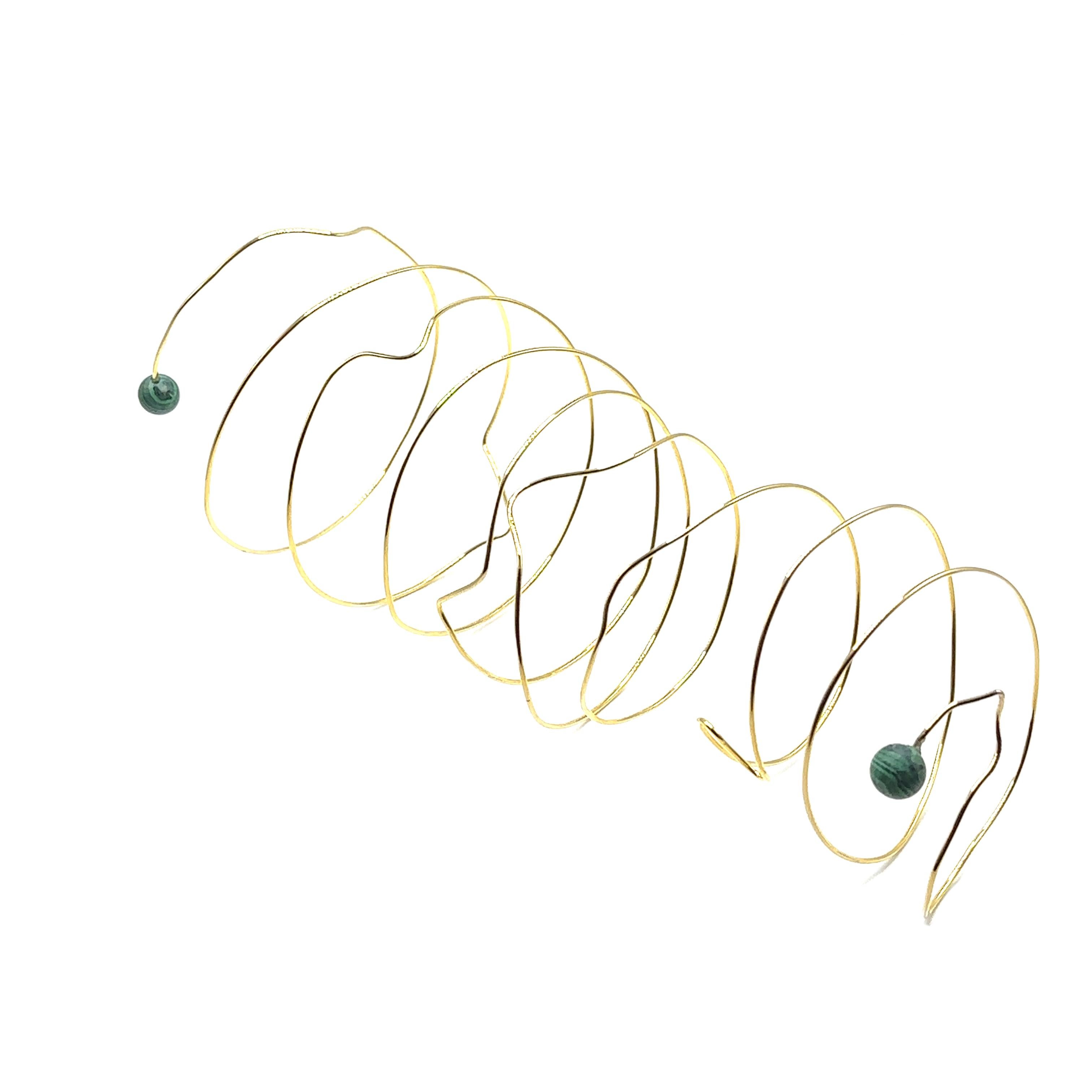 Contemporain Michaela - Bracelet plaqué or 14k avec turquoise en vente