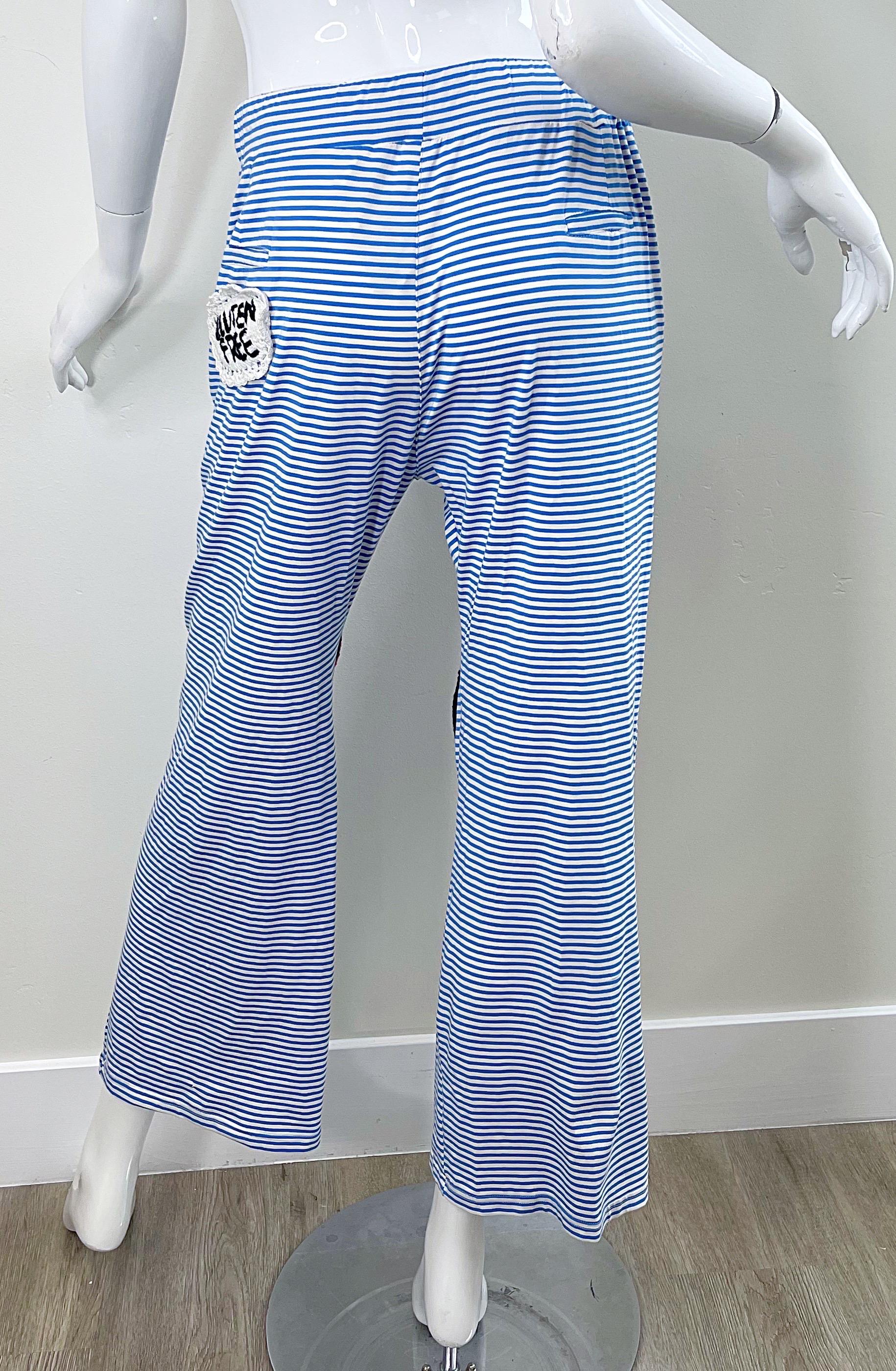 Michaela Buerger - Pantalon pyjama de salon rayé au crochet Baking Y2K, années 2000 en vente 6