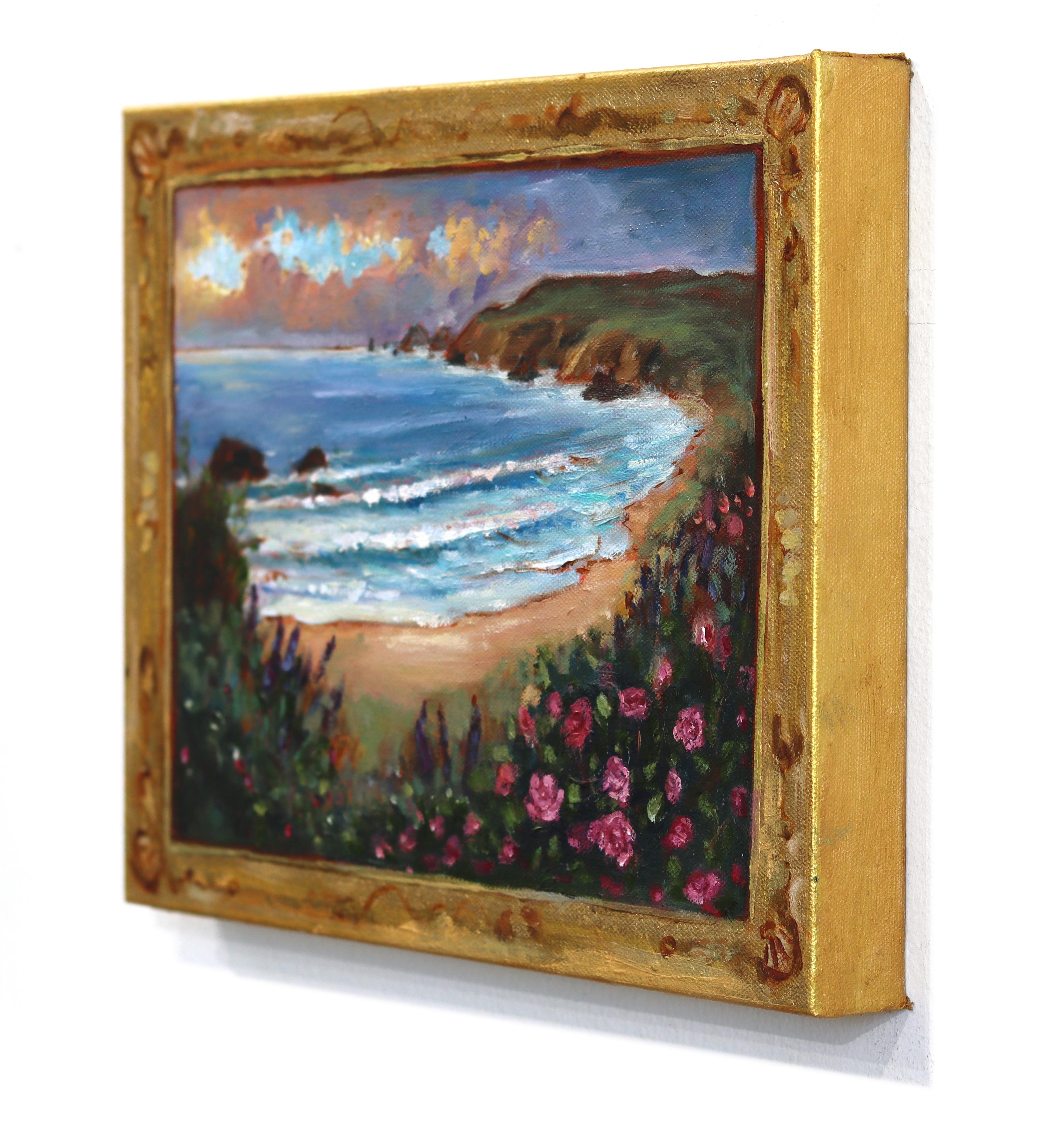 Cove Within - Original Colorful Oceanscape Still Life Oil Painting on Canvas For Sale 1