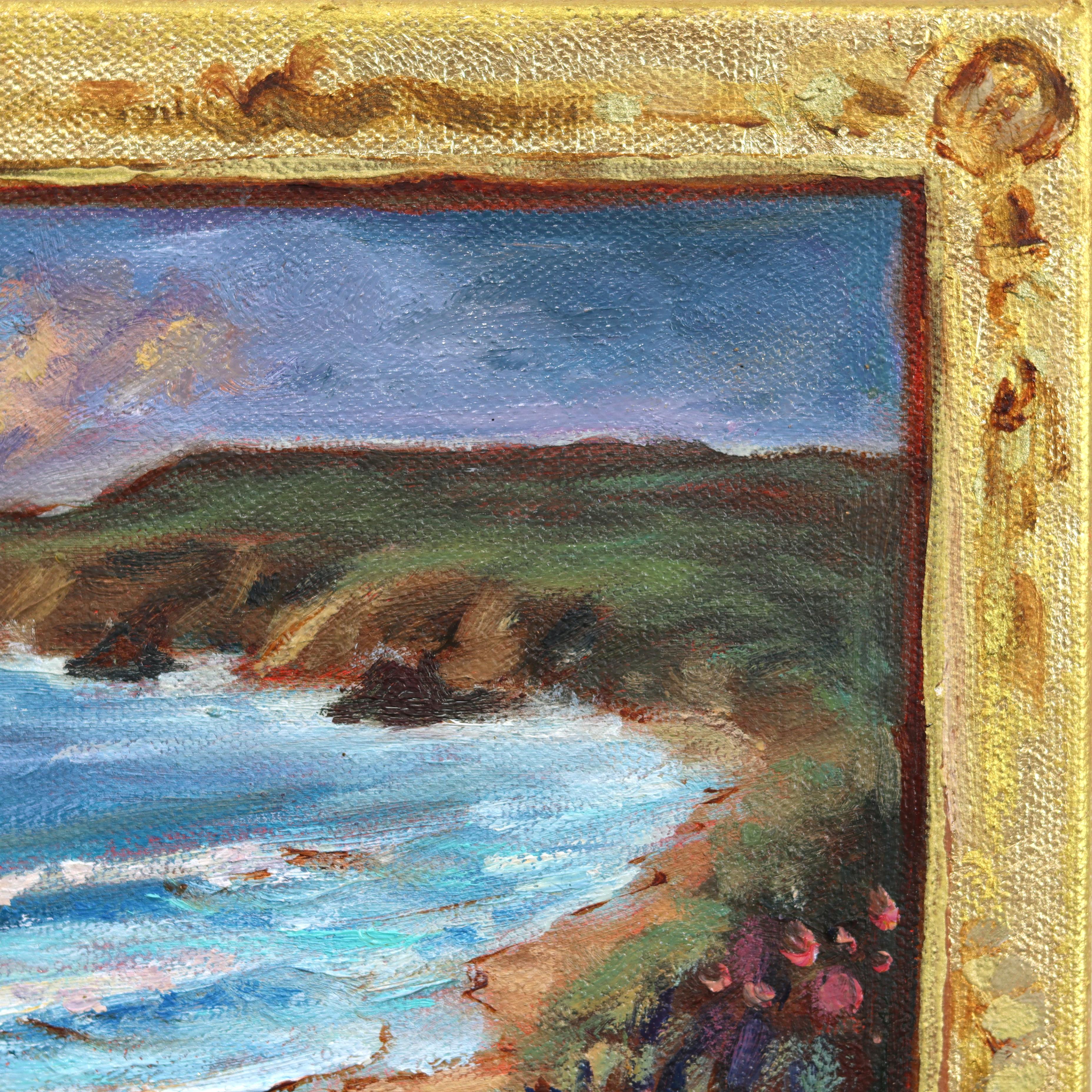 Cove Within - Original Colorful Oceanscape Still Life Oil Painting on Canvas For Sale 2