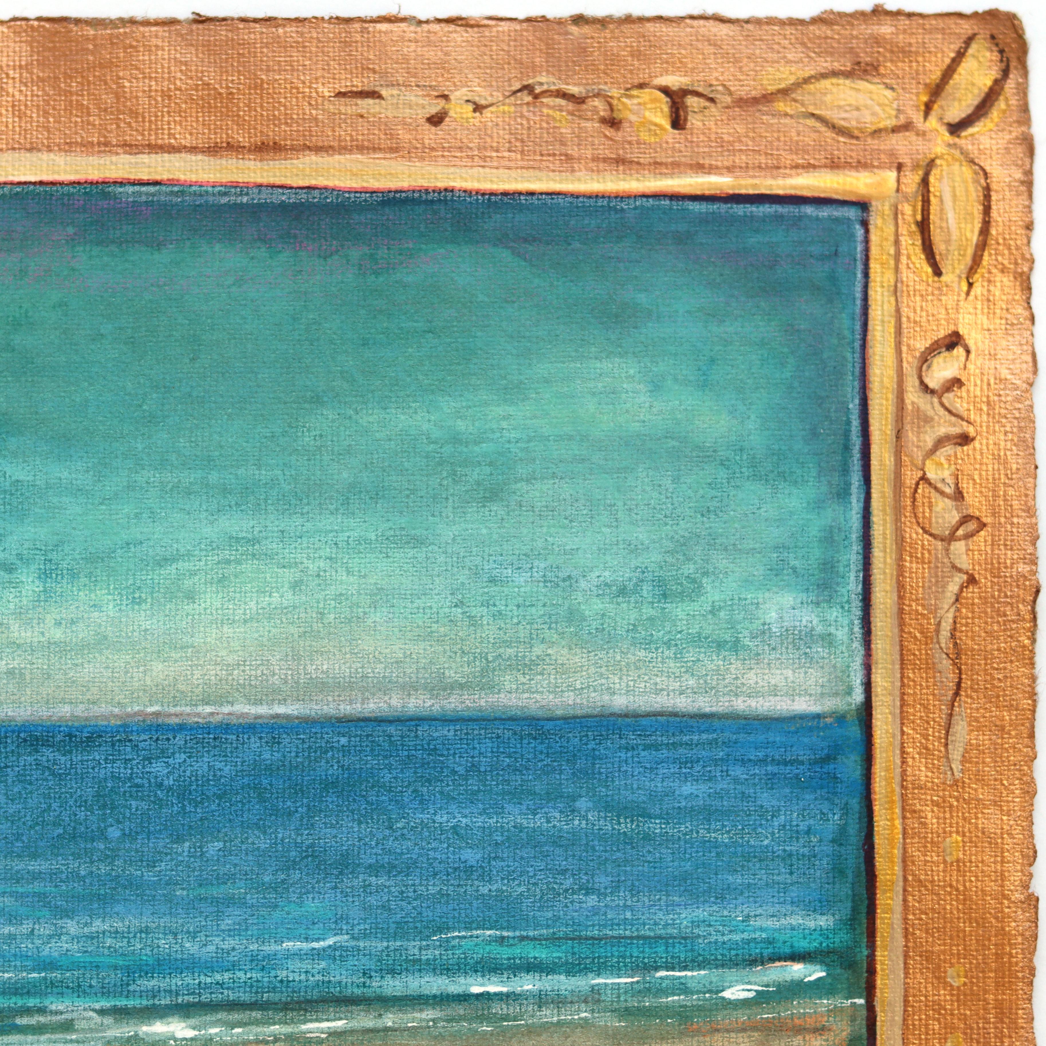 Meet Me Here - Original farbenfrohe Landschaft Stillleben Ölgemälde auf Papier (Impressionismus), Painting, von Michaela Jean