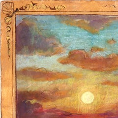 My Island - Original Colorful Sunset Oceanscape Still Life Oil Painting on Paper