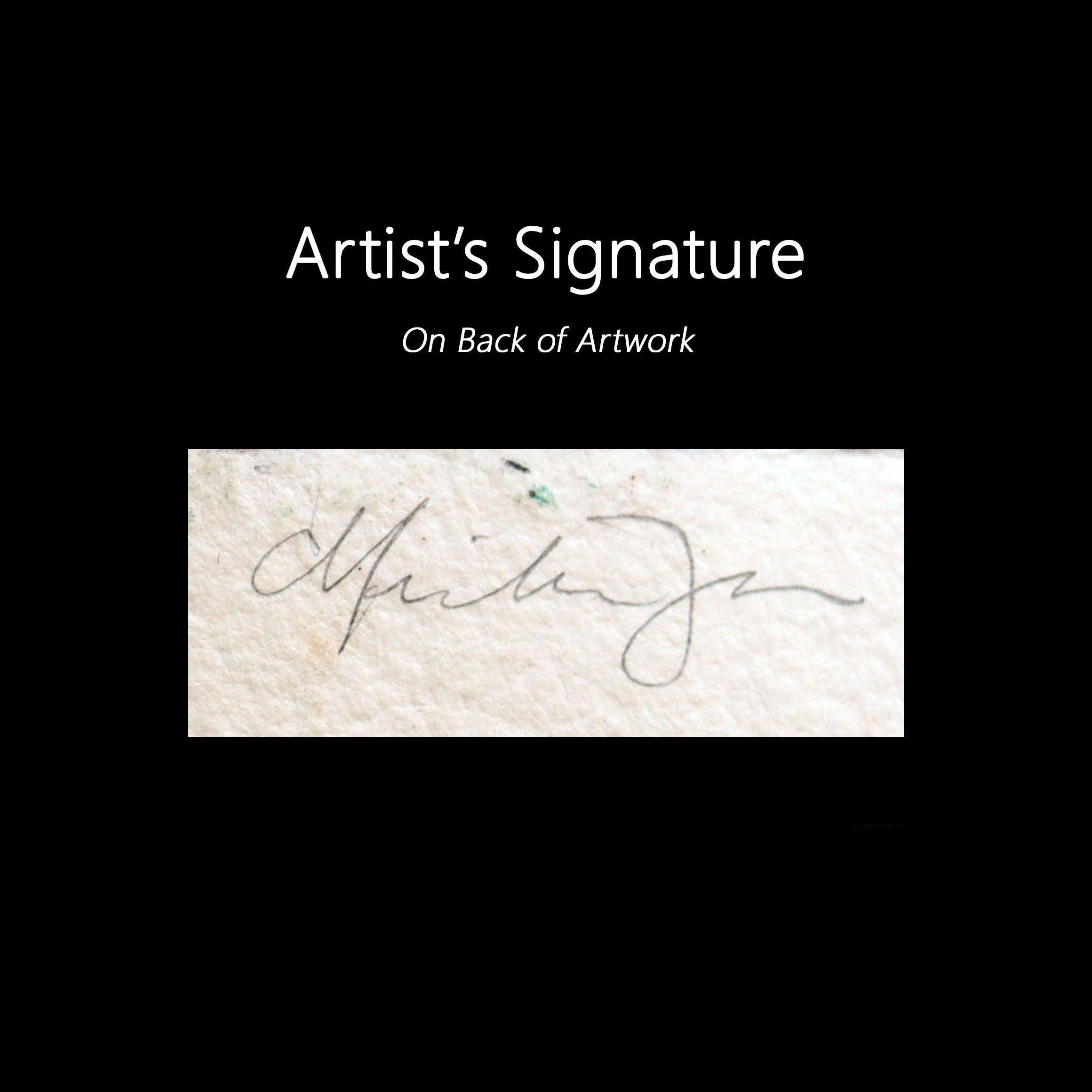 Sonne küsst die Blume - Original farbenfrohe weite Landschaft Ölgemälde auf Papier im Angebot 3