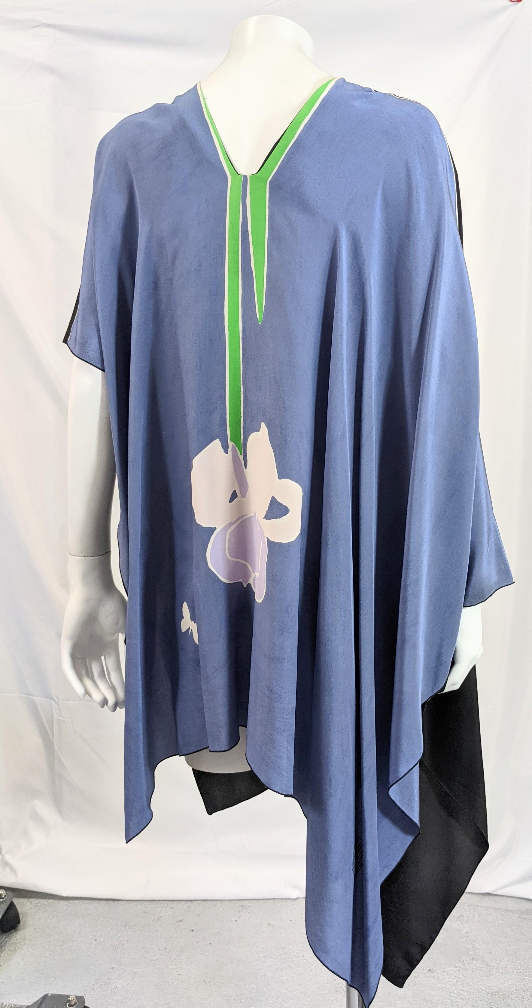da uomo o donna Michaele Vollbrach - Top asimmetrico in seta con stampa a orchidea in vendita