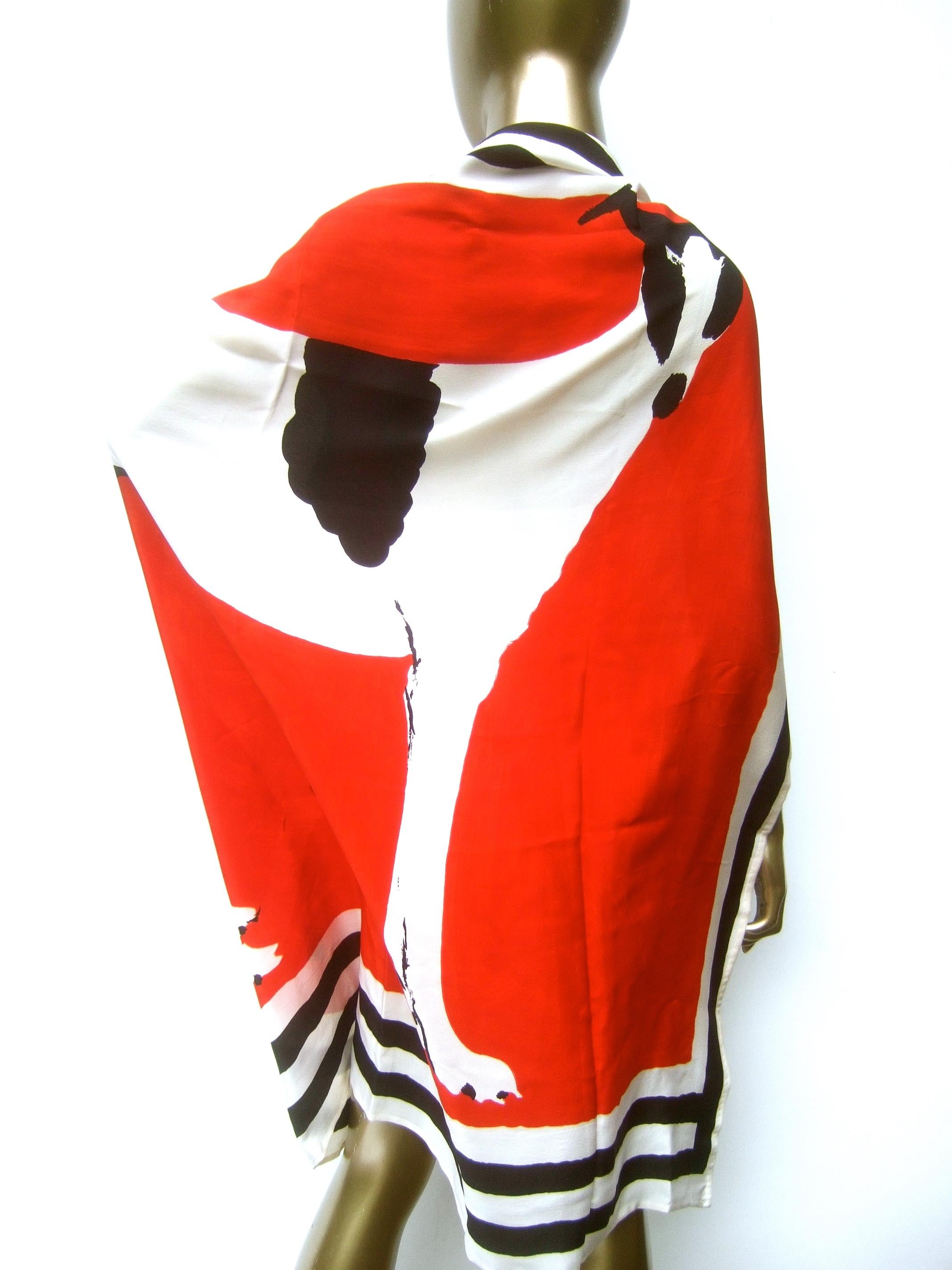 Michaele Vollbrach Spectacular Large Silk Hand Rolled  Scarf - Textile c 1980s  For Sale 4