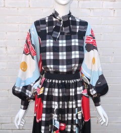 MICHAELE VOLLBRACHT Bacon & Eggs Pinafore Dress With Blouse, 1980’s