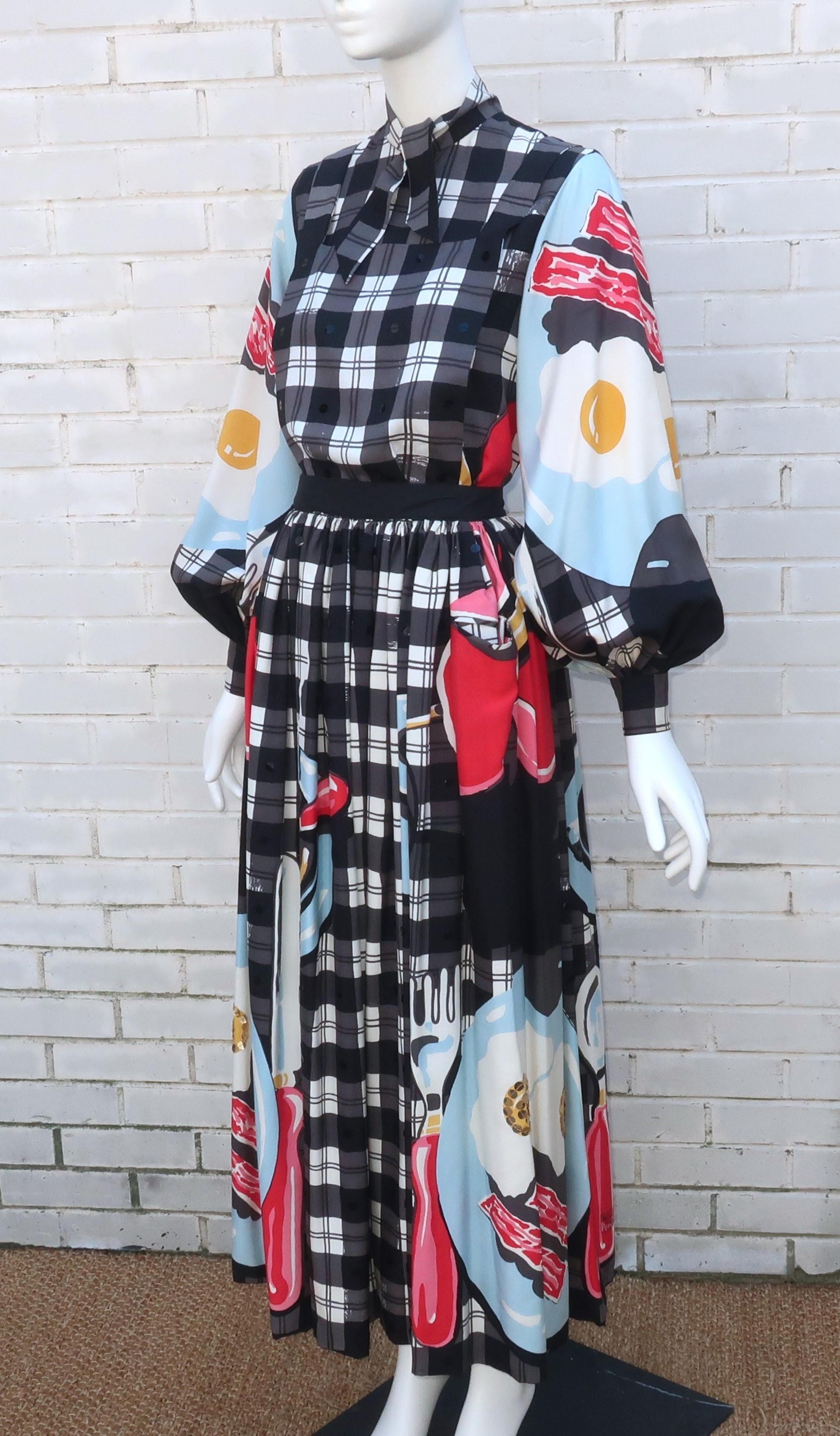 MICHAELE VOLLBRACHT Vestido con pichi y blusa, años 80 3