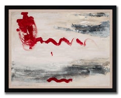 Large Abstract Oil Painting on Canvas by Michaele Vollbracht, Framed