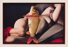 "Lempicka" 3D Mixed Media Collage by Michaele Vollbracht, Shadow Box Frame