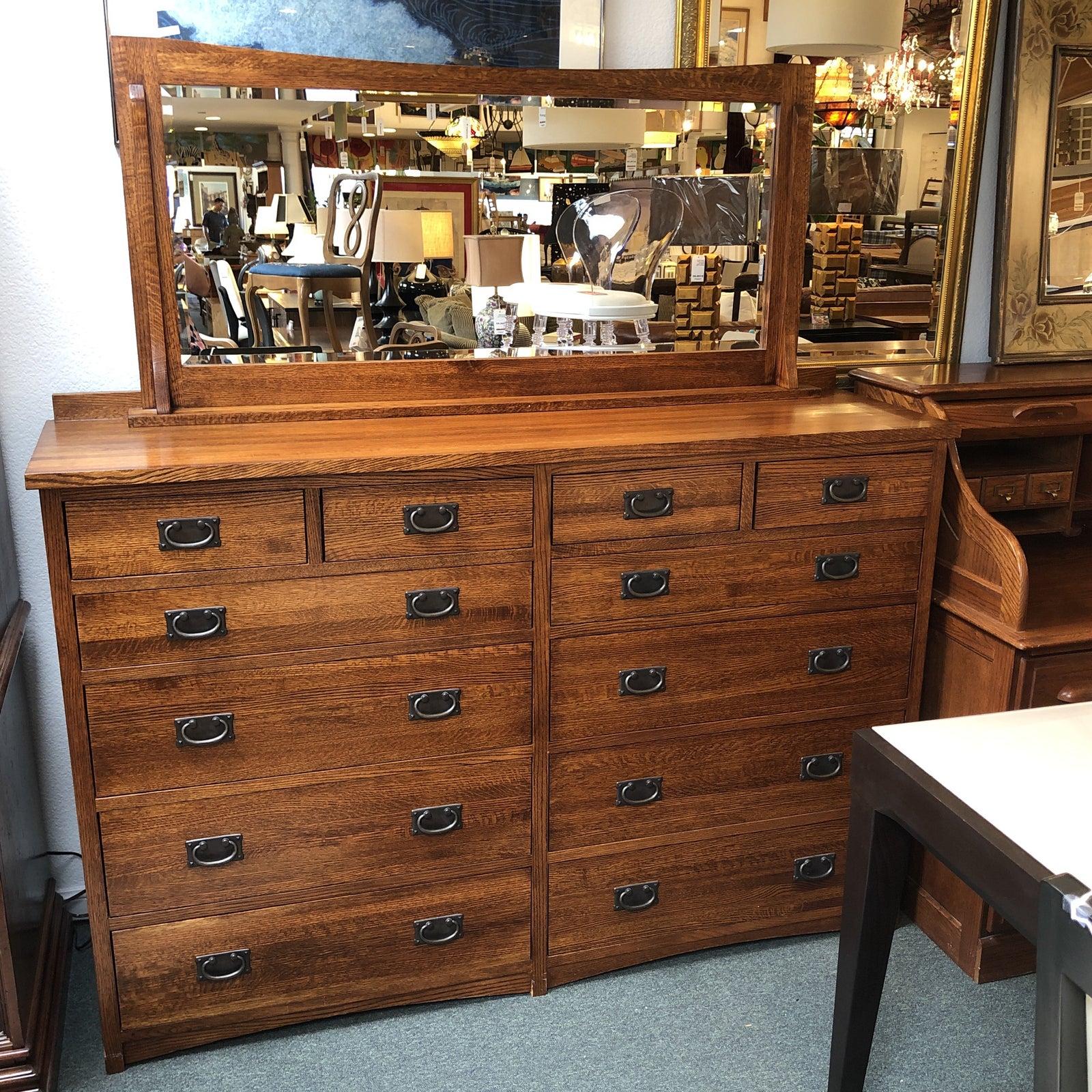 Michaels Furniture Mission Oak Mirror For Sale 2