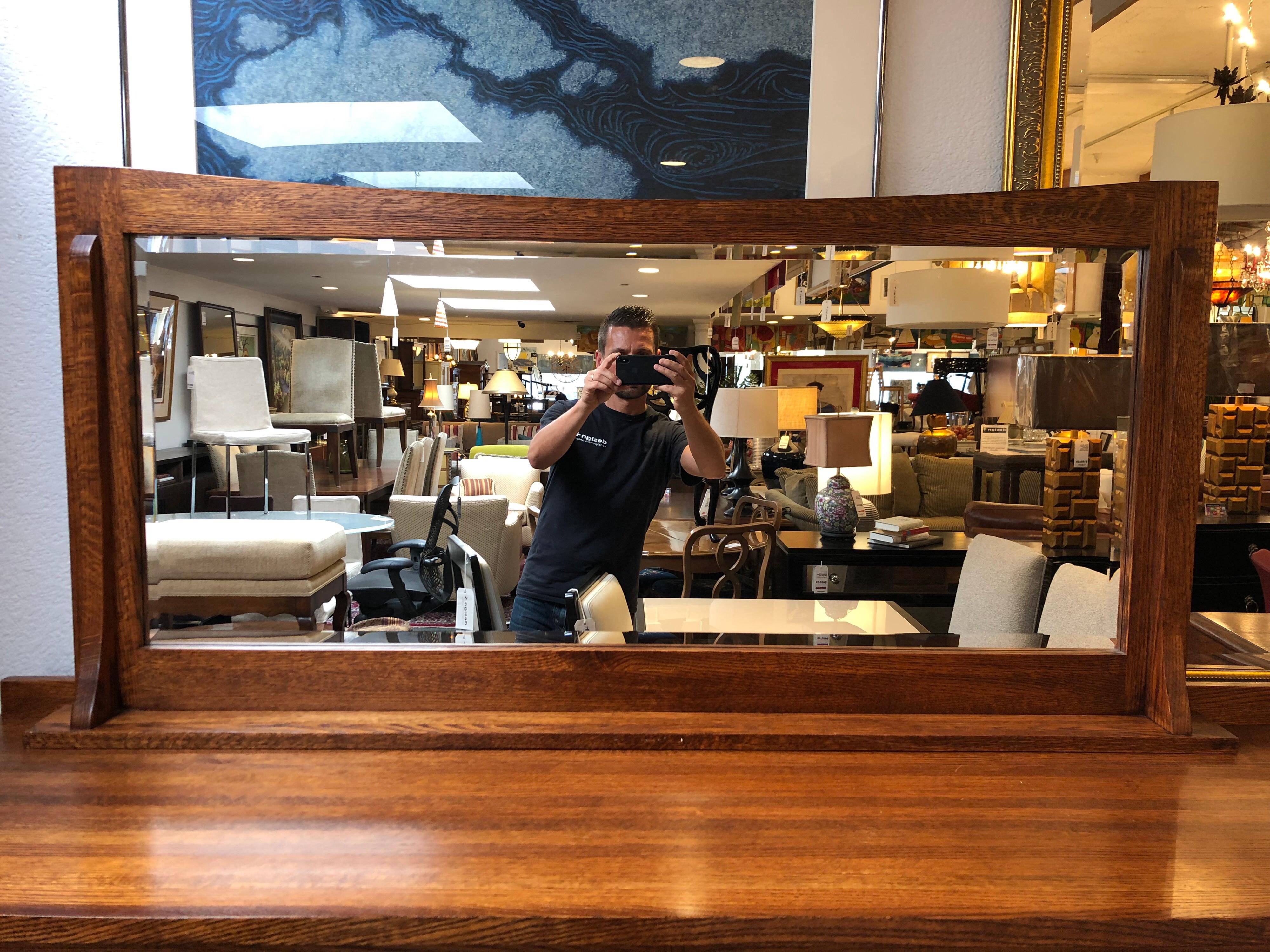 Michaels Furniture Mission Oak Mirror For Sale 1