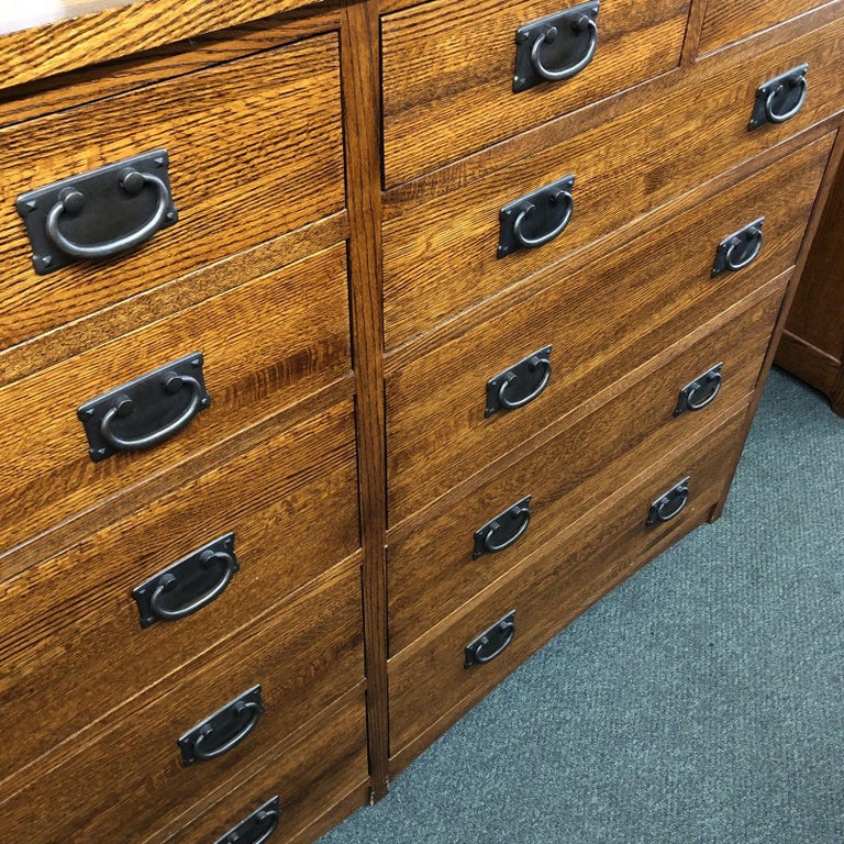 Michaels Furniture TwelveDrawer Mission Dresser For Sale at 1stDibs